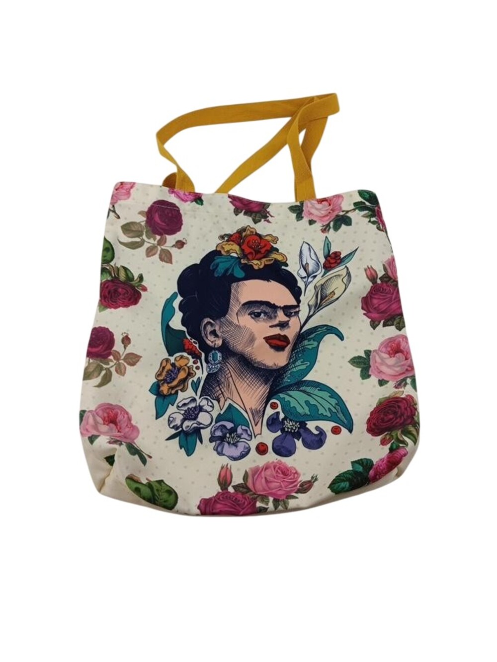 Frida Kahlo x SHEIN Tote Bag Womens Large Floral Portrait Art Canvas